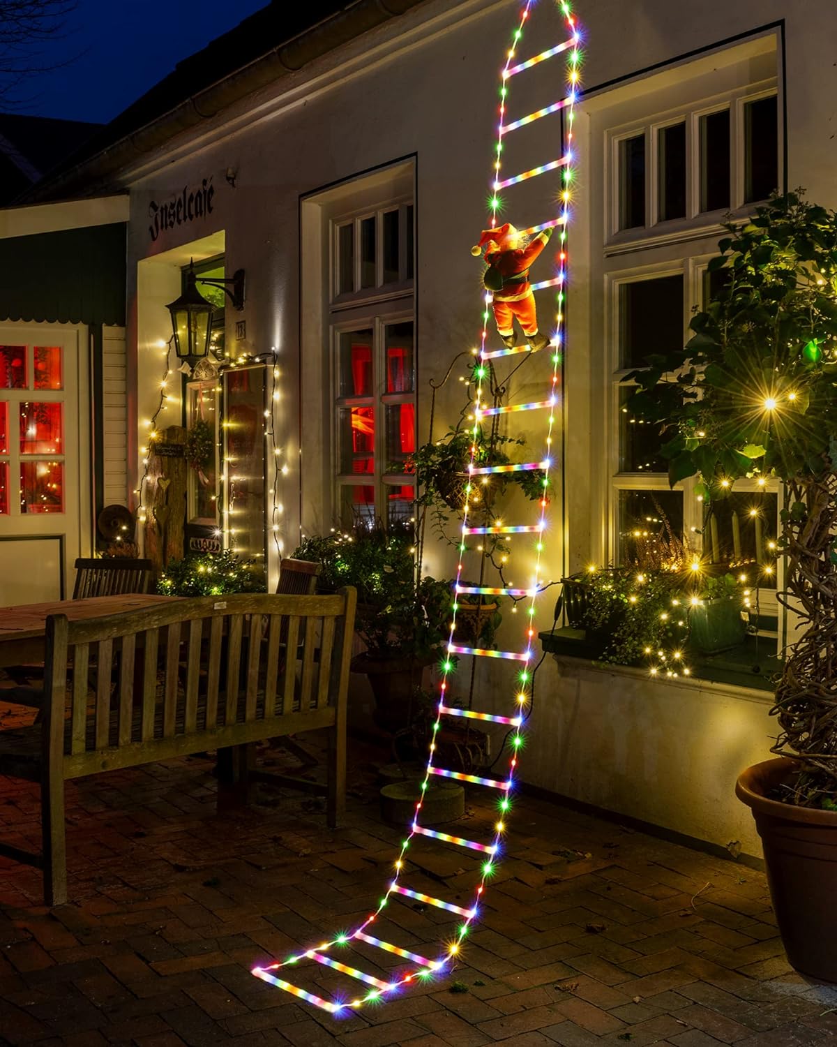 🌲 Christmas LED Ladder with Santa