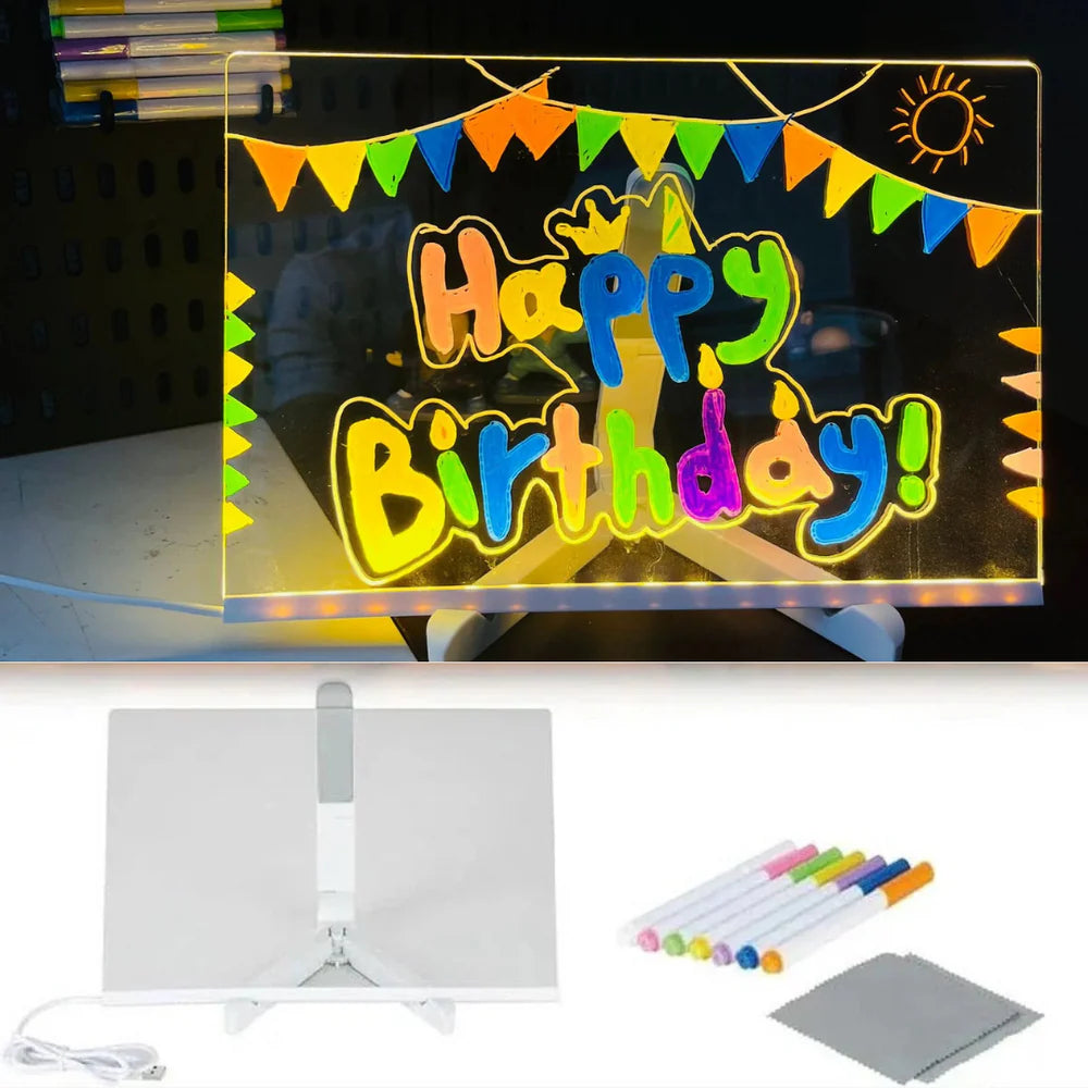 🔥 Last Day Sale Price | 🎄 LED Drawing Board (7-Color Glow)