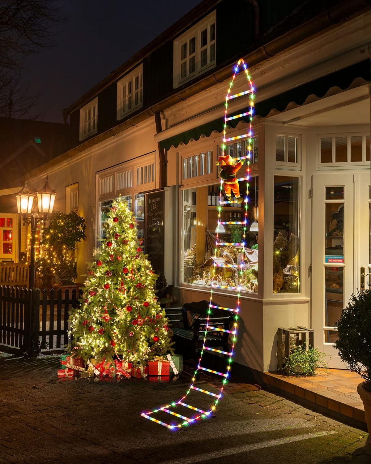🌲 Christmas LED Ladder with Santa