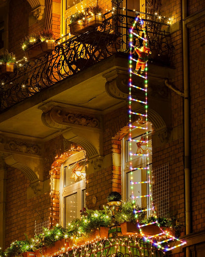 🌲 Christmas LED Ladder with Santa