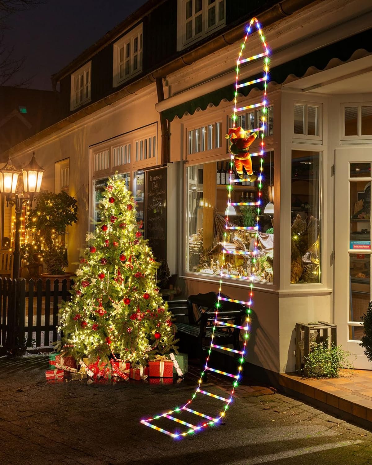 🌲 Christmas LED Ladder with Santa